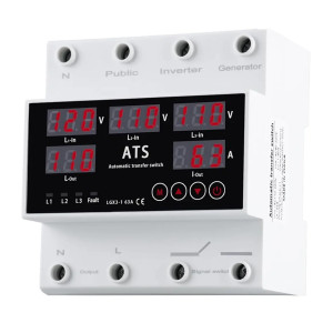 Conmutador automático 1 Polo entre tres fuentes con pantalla LED